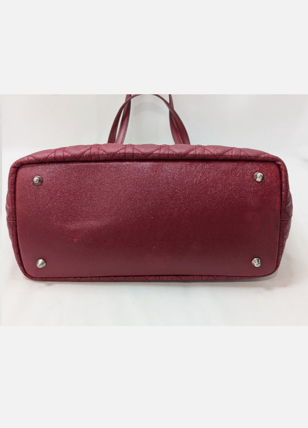 Christian Dior Cannage Panarea Leather Tote Bag Red