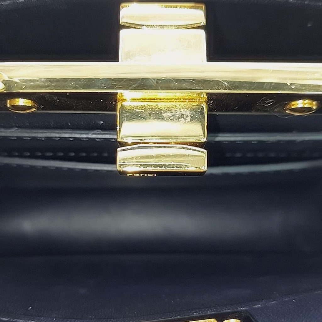Fendi Black Leather Peekaboo I SEE U Petite