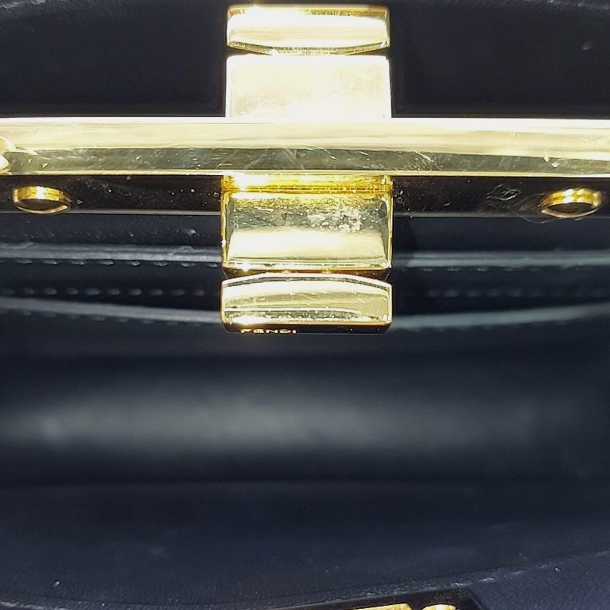 Fendi Black Leather Peekaboo I SEE U Petite