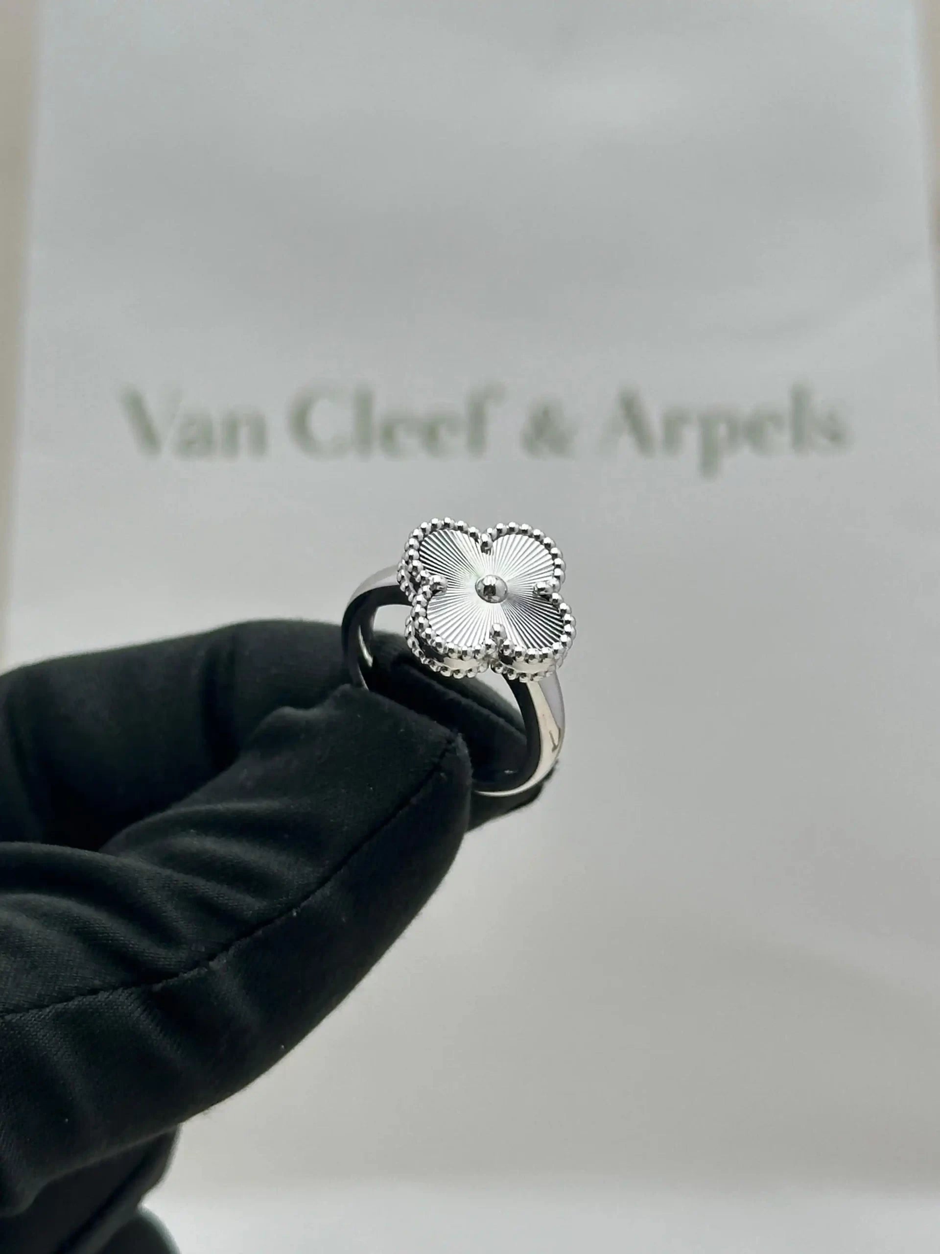Van Cleef And Arpels Vintage Alhambra Ring Size 53