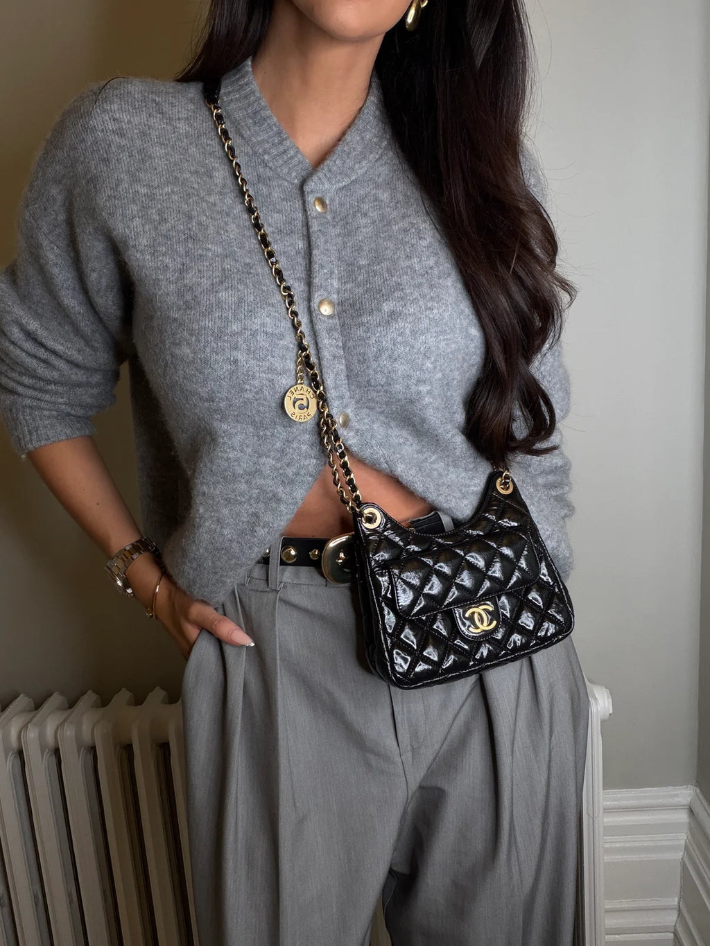 CHANEL MINI QUILTED MEDALLION SHOULDER BAG WITH GOLD HARDWARE