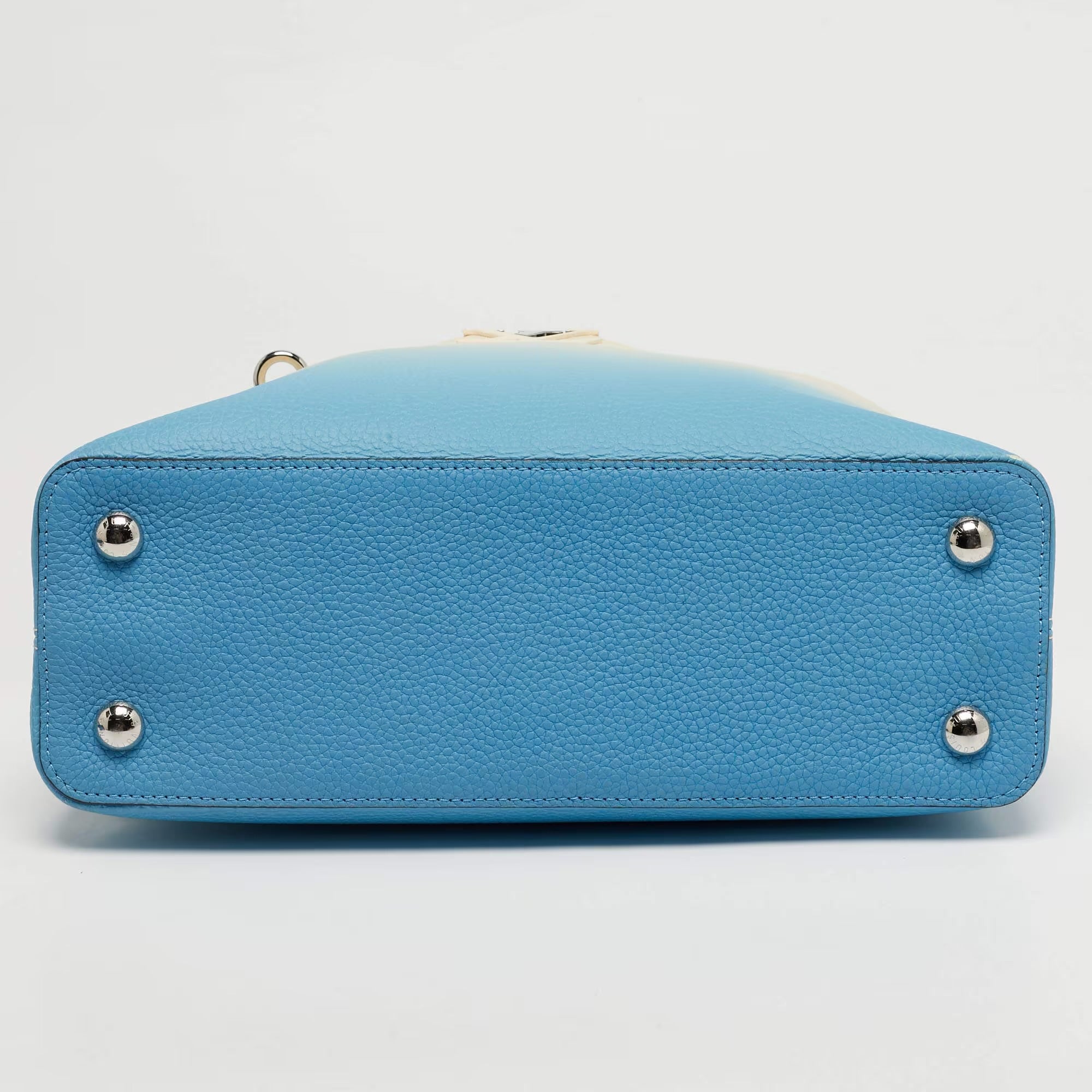Louis Vuitton Capucines Blue Leather Top Handle Bags