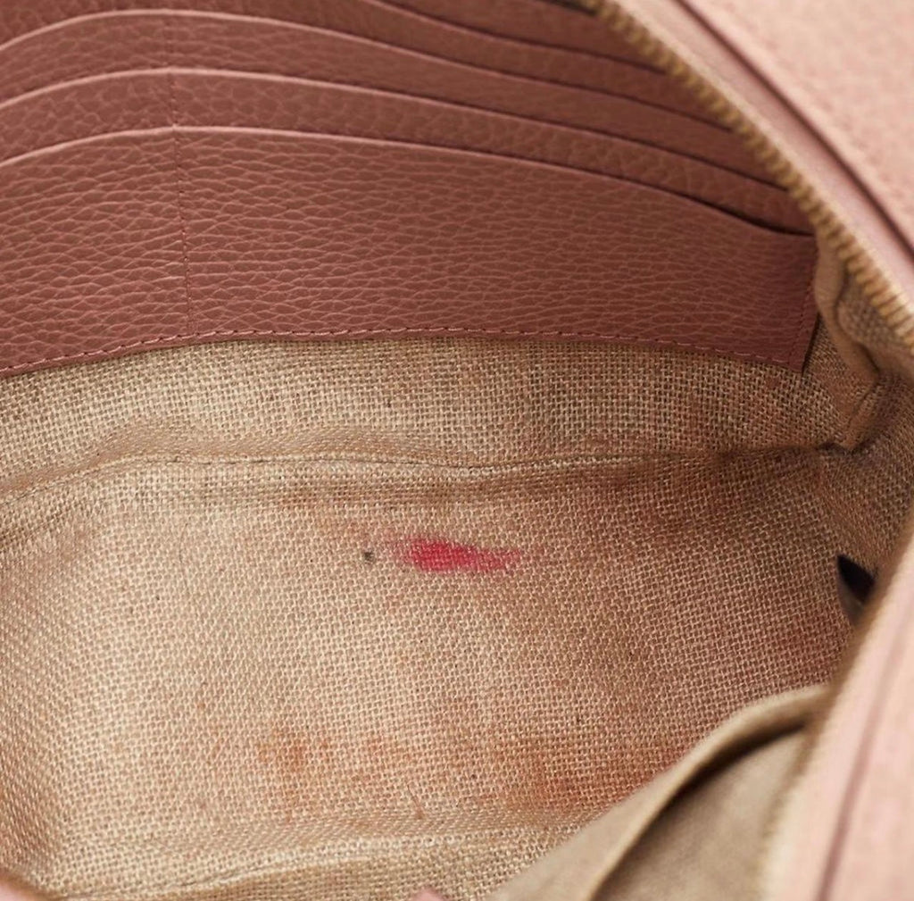 Gucci Bree Mini Beige/Light Pink GG Canvas And Leather Camera Crossbody Bag