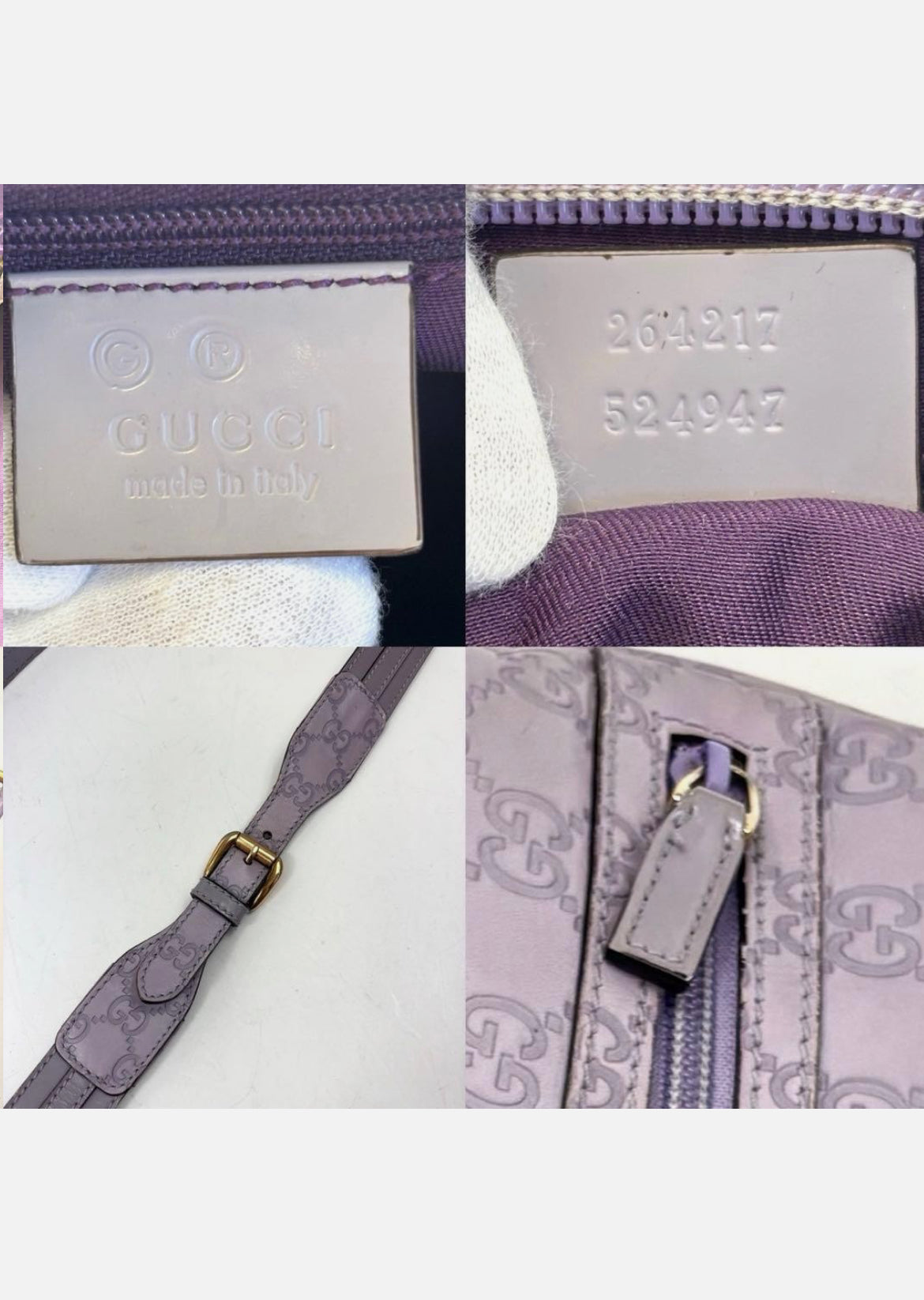 Gucci GG Marmont Leather Shoulder Bag Pastel Purple