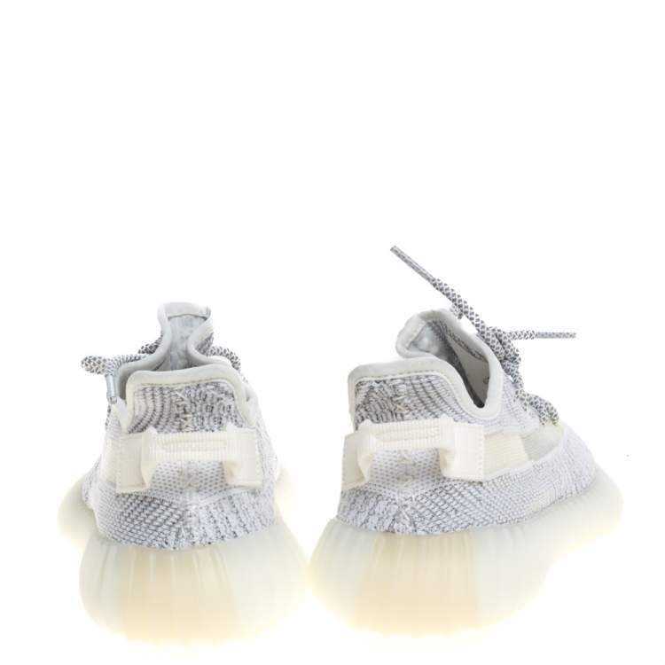 Yeezy x Adidas Grey/White Cotton Knit Boost 350 V2 Static Reflective Sneakers Size 38