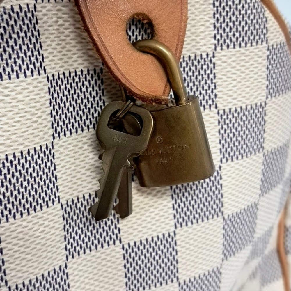 Louis Vuitton Grey White PVC Azur Speedy 30
