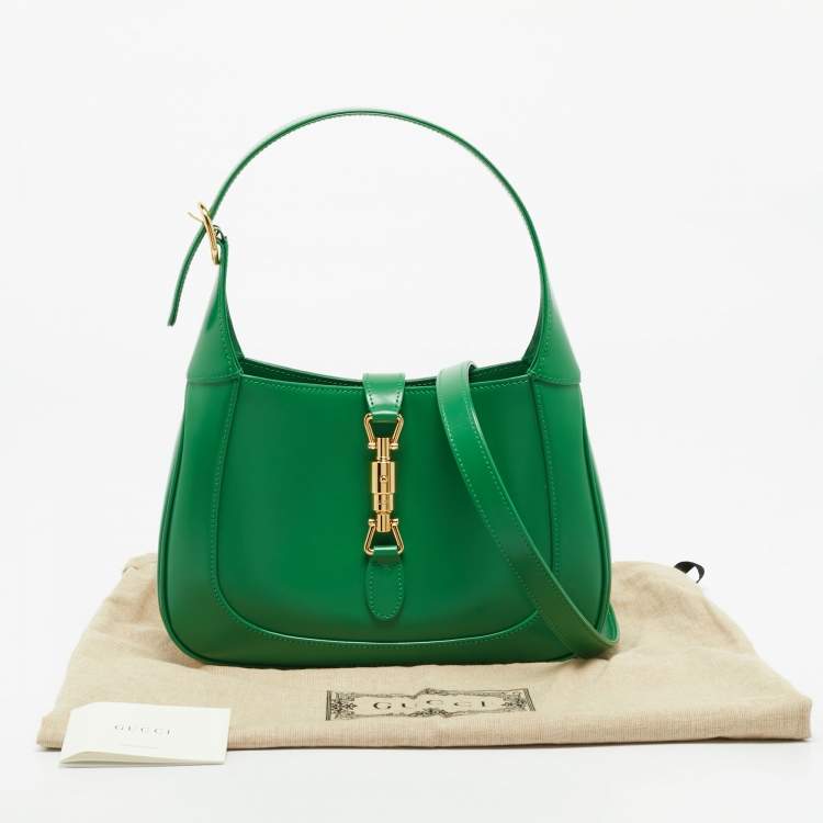 Gucci Jackie 1961 Small Green Smooth Leather Hobo