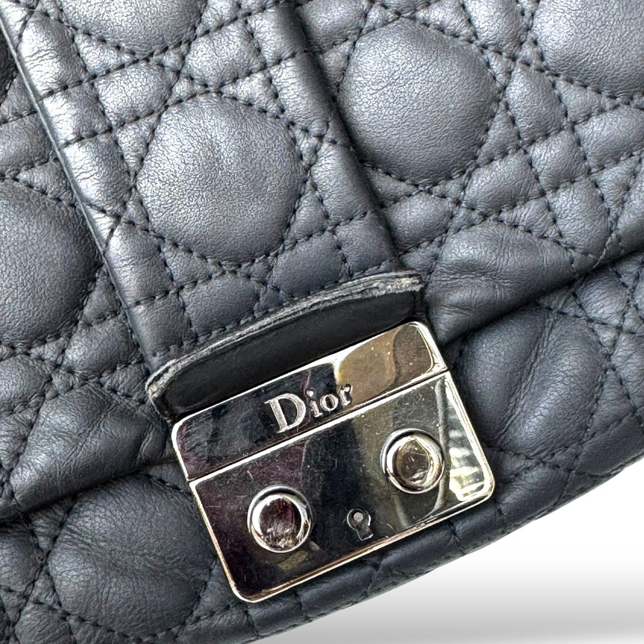 Dior Cannage New Lock Black Medium Lambskin Flap Bag