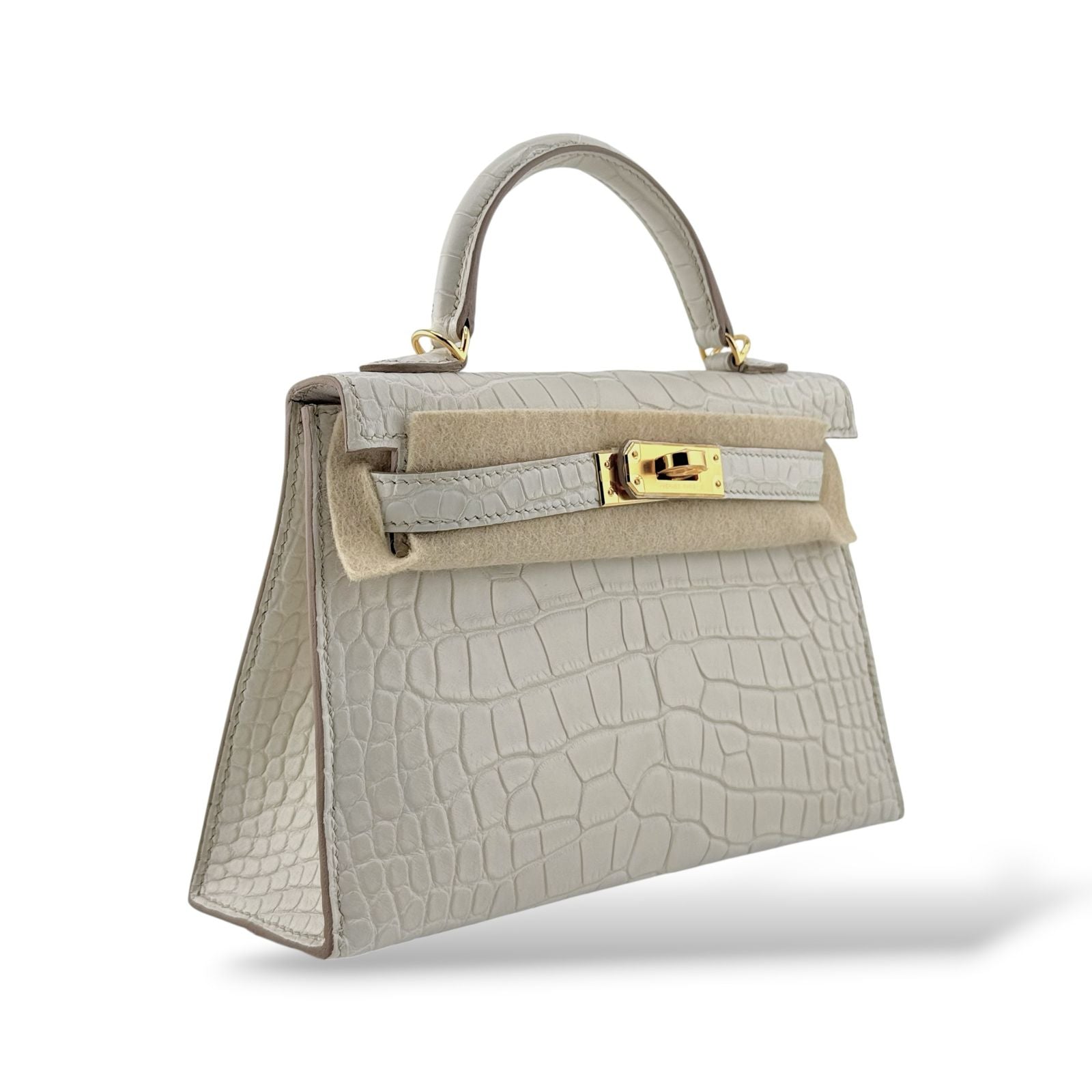 Hermes Kelly Mini Beton Matte Alligator GHW