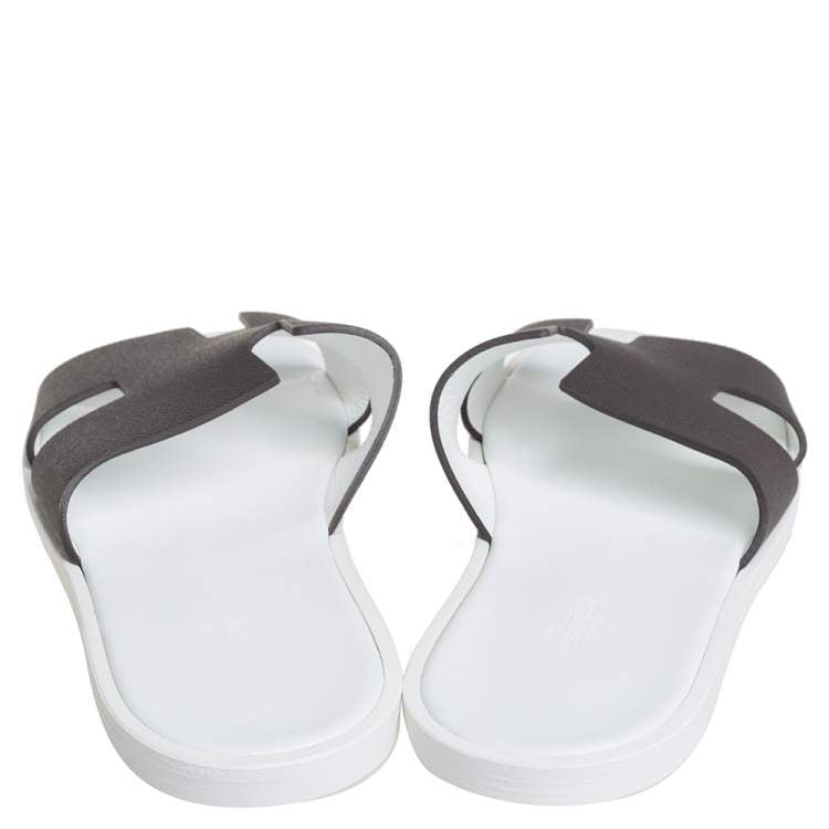 Hermes Brown Leather Izmir Sandals Size 45