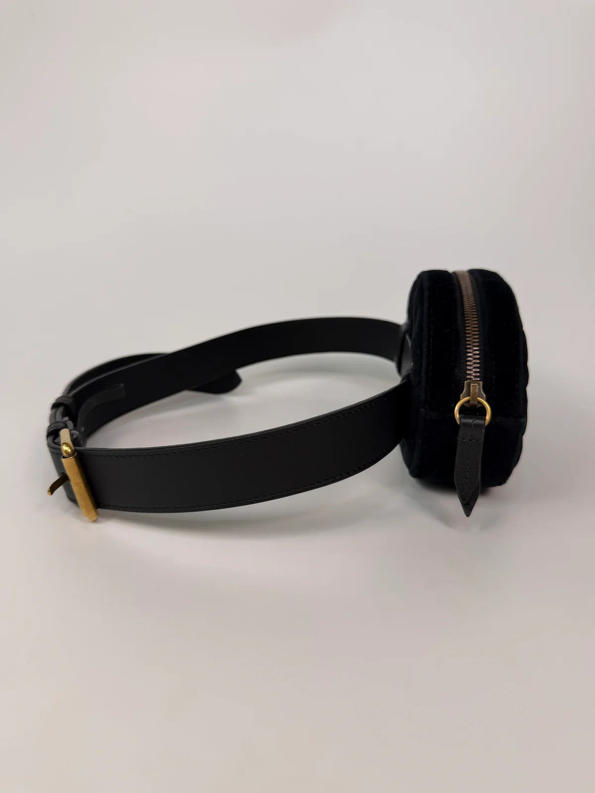 GUCCI GG BLACK VELVET MARMONT BELT BAG