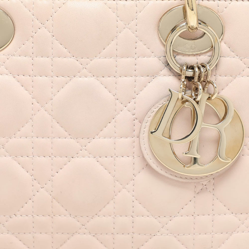 Dior Beige Cannage Leather Small Lady Dior My ABCDior Tote