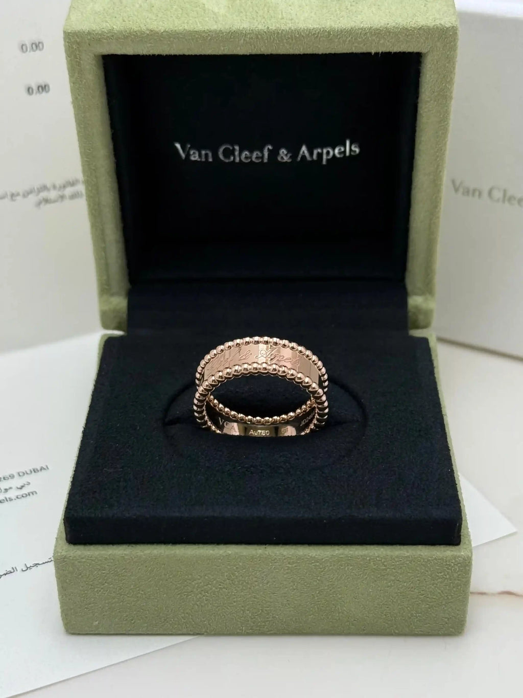 Van Cleef And Arpels Perlee Signature Ring Size 58