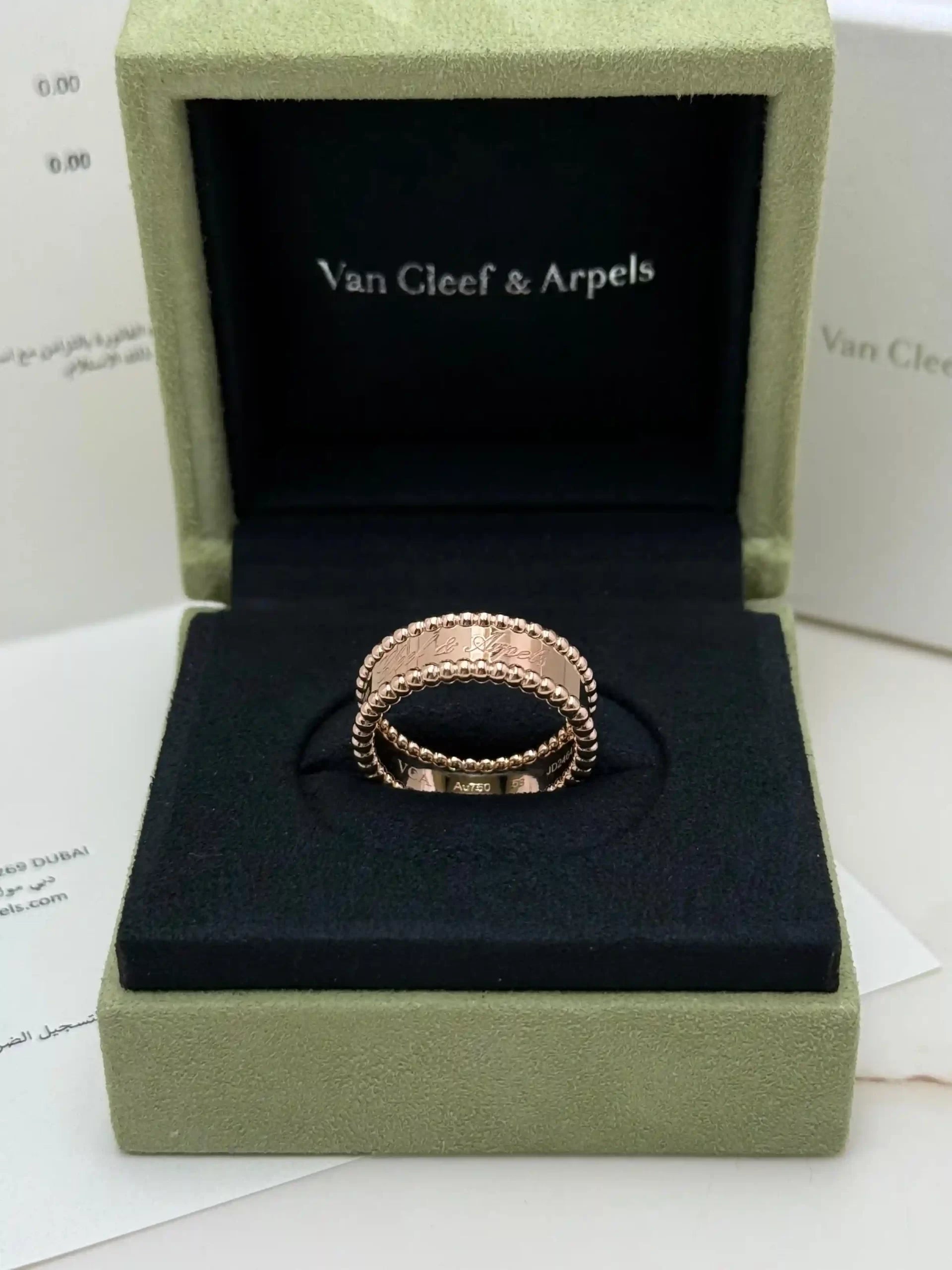 Van Cleef And Arpels Perlee Signature Ring Size 58