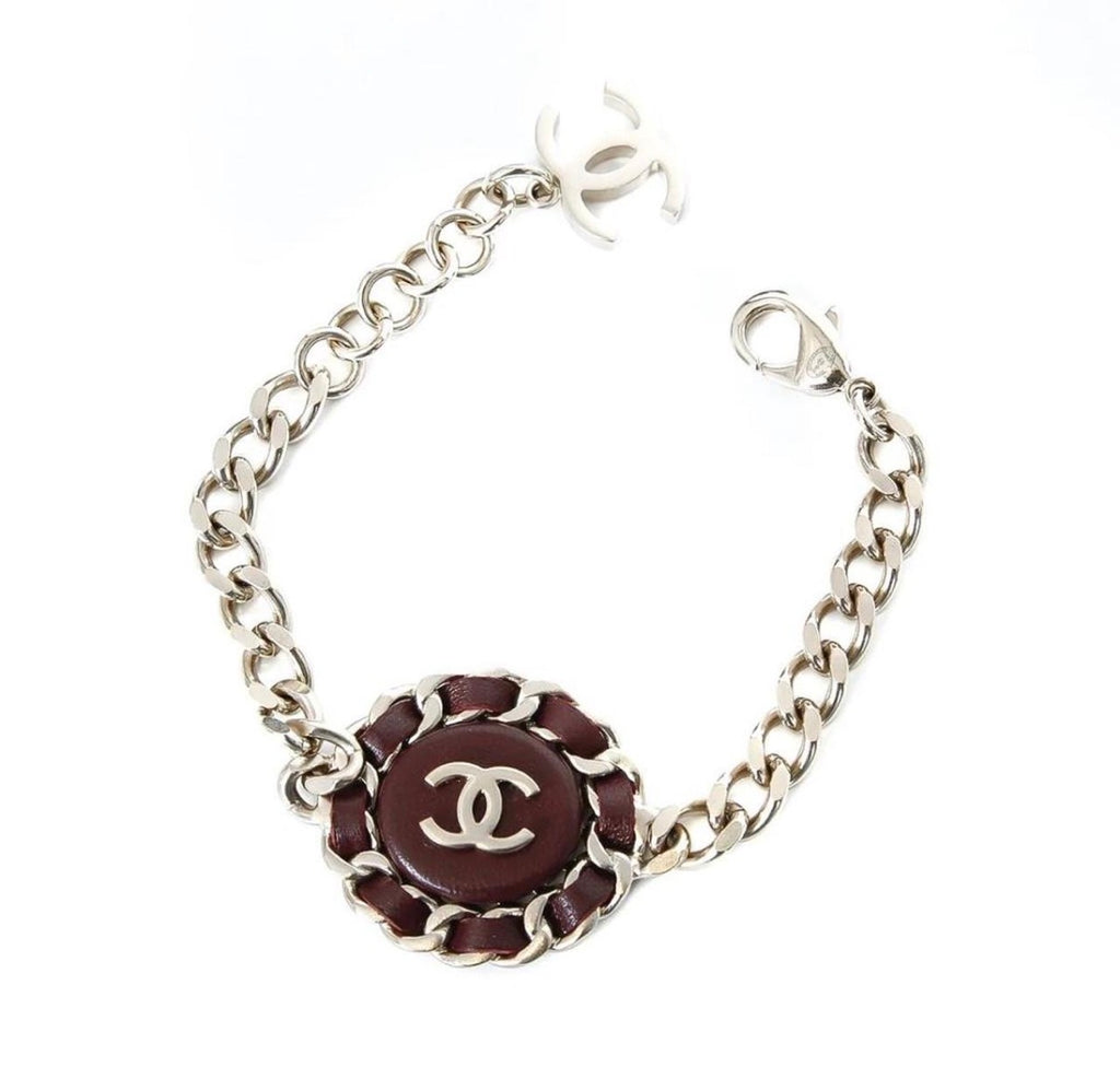 Chanel Burgundy CC Chain Bracelet