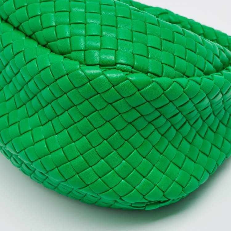 Bottega Veneta Padded Jodie Mini Green Intrecciato Leather Hobo