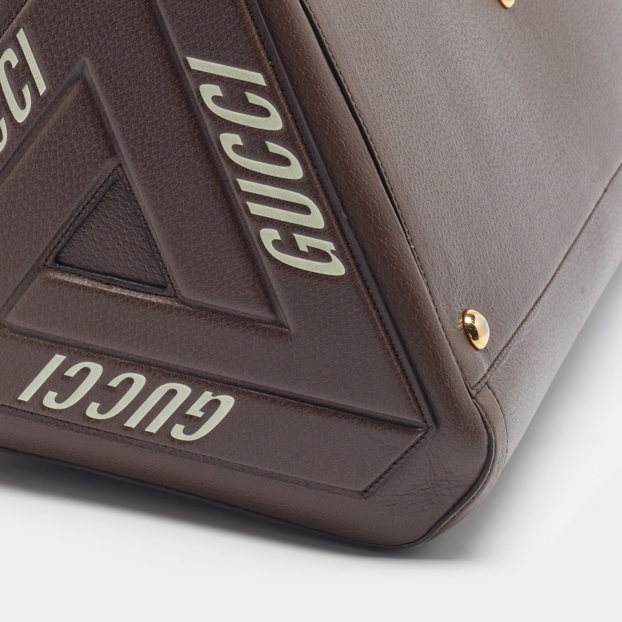 Gucci Palace Brown/Beige GG Canvas and Leather Duffel Bag