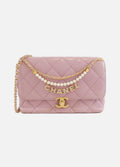 Chanel Pink Lambskin Shoulderbag With Gold Hardware