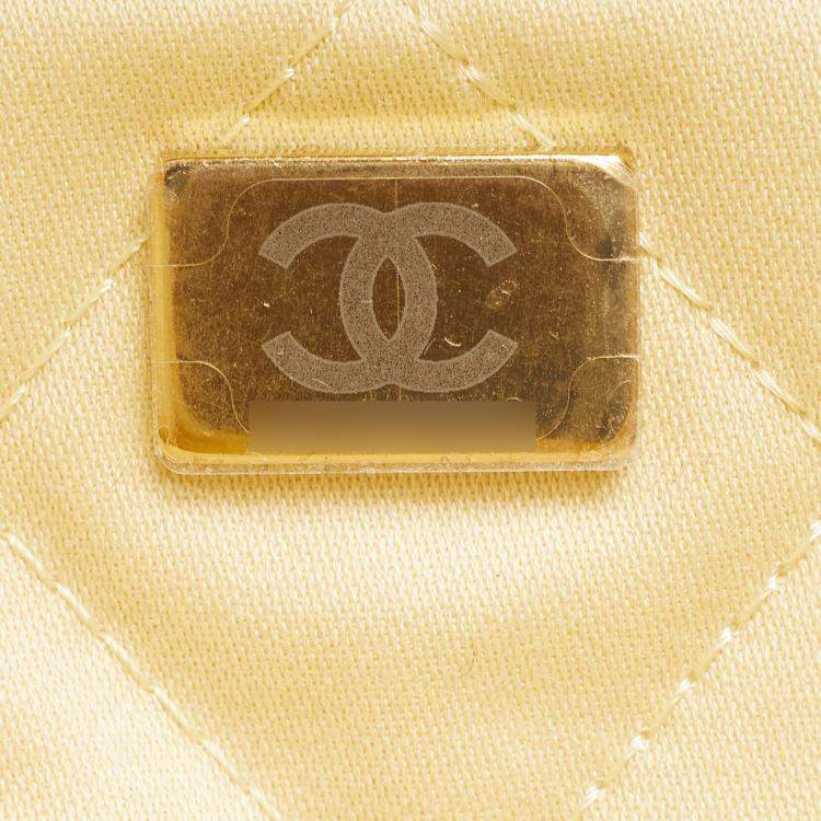 Chanel 22 Medium Yellow Quilted Caviar Leather Bag