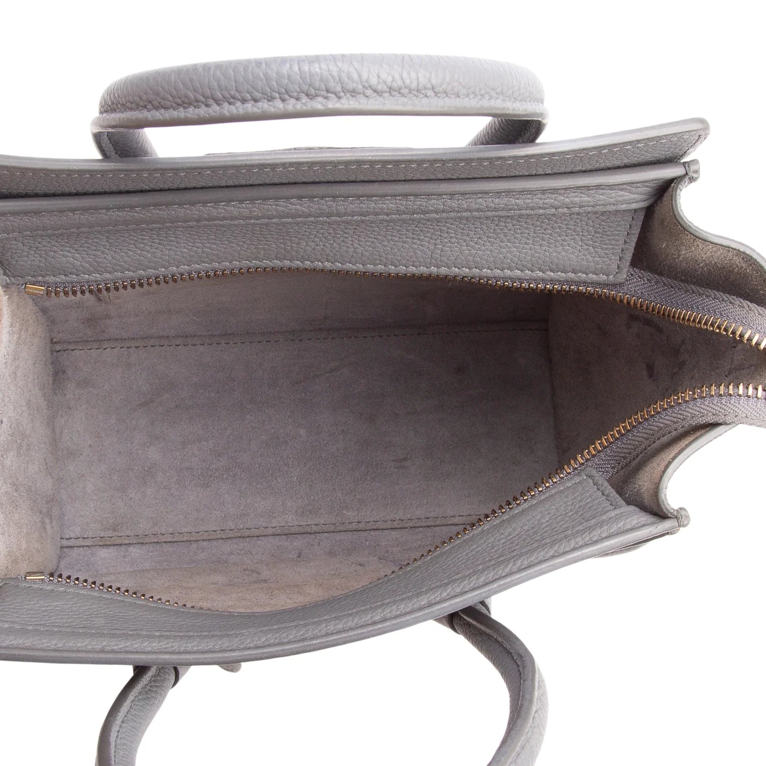 Celine Grey Calfskin Leather Nano Luggage Tote