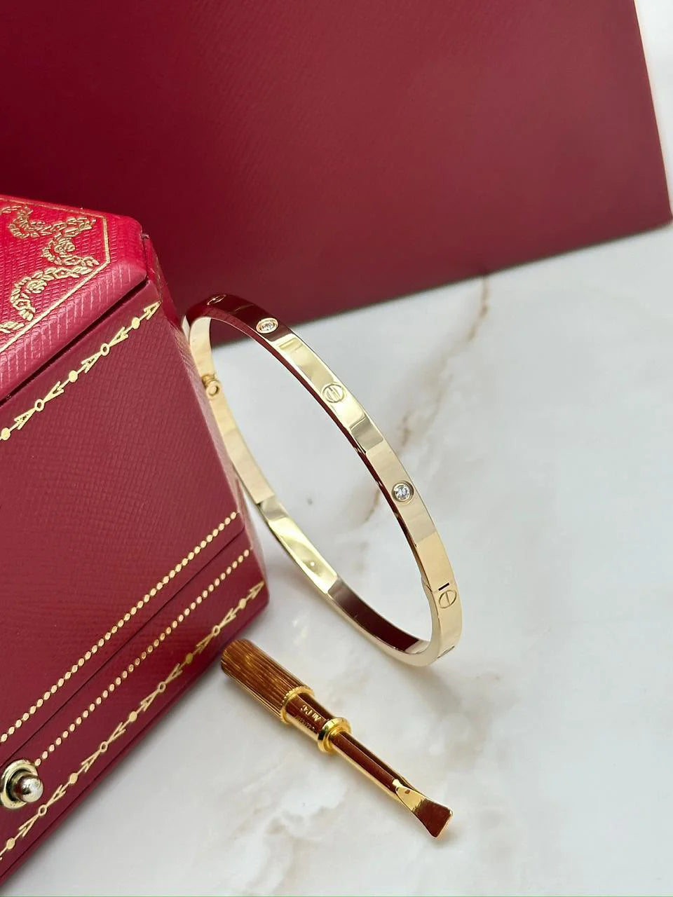 Cartier Love Bracelet 6 Diamonds Size 18