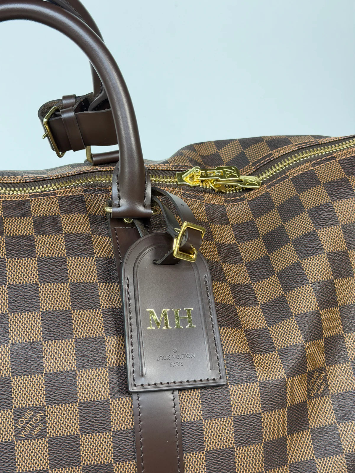 LOUIS VUITTON KEEPALL 55 IN DAMIER EBENE GOLD HARDWARE