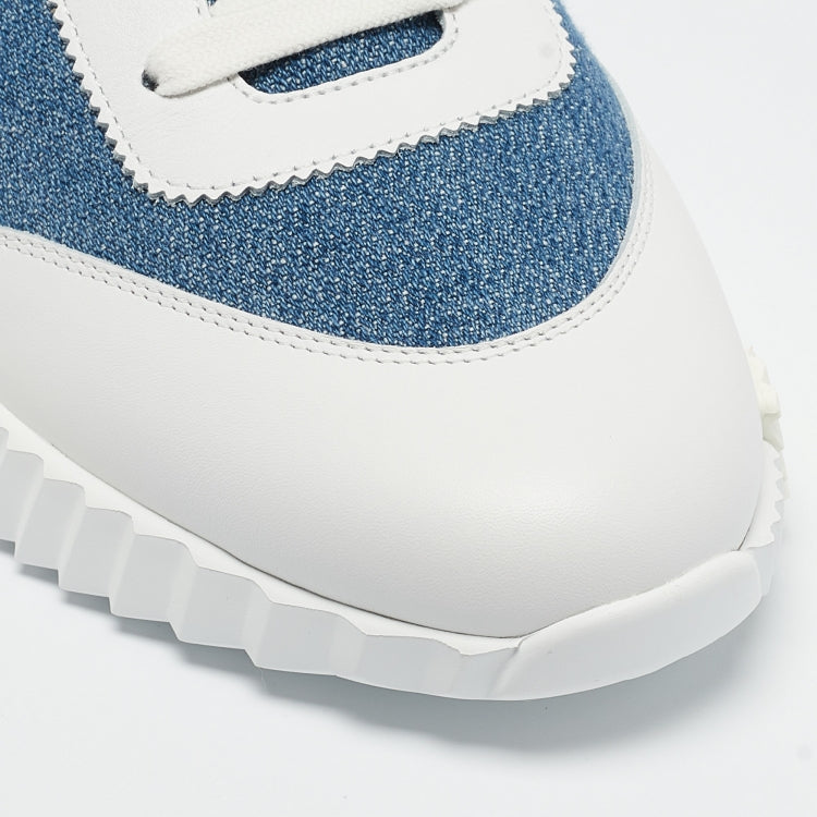 Hermès Blue/White Leather Bouncing Sneakers Size 39