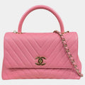 Chanel Coco Handle Pink Caviar Leather Shoulder Bag