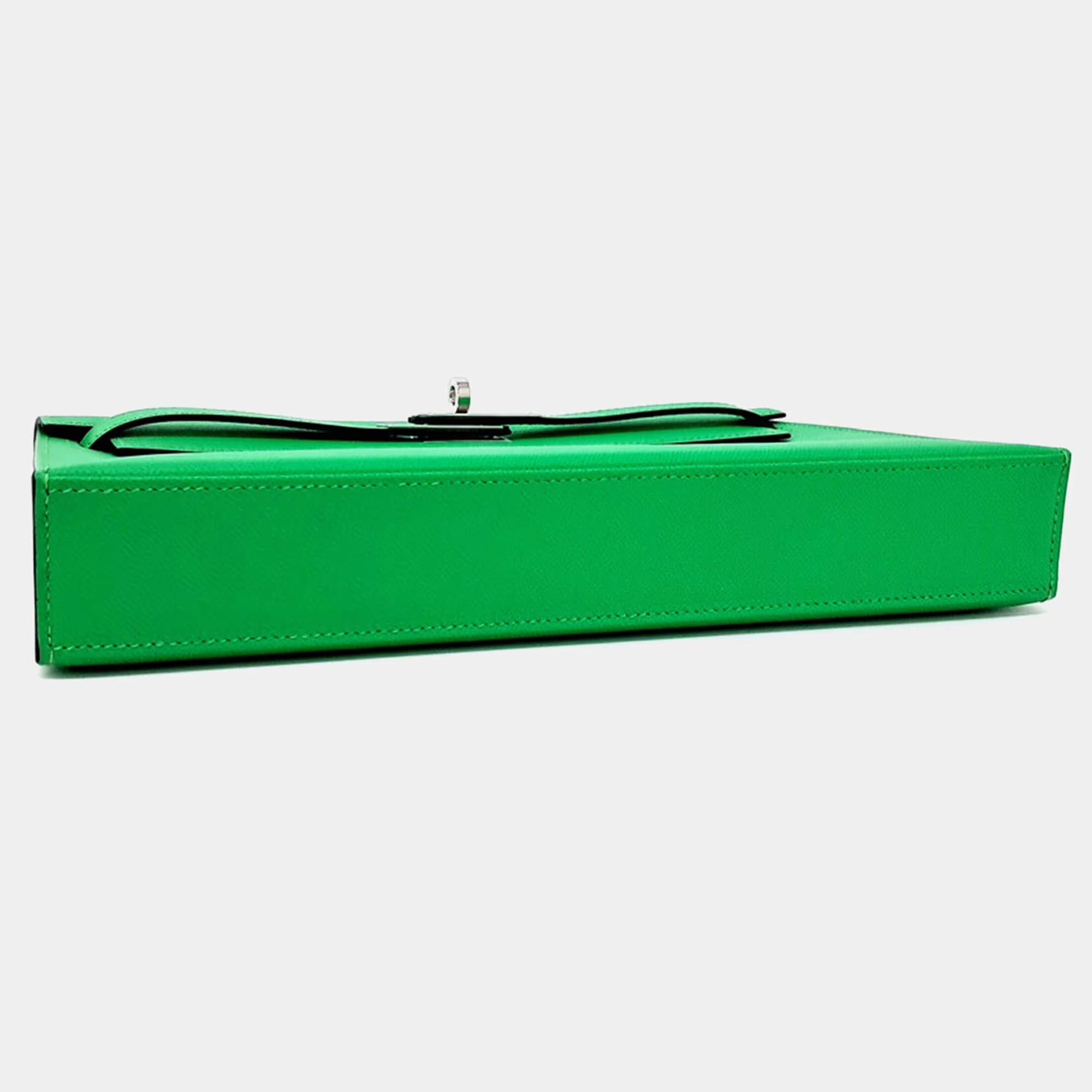 Hermes Leather Vert Cosmics Kelly Elan (B)