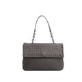 Bottega Veneta Grey Nappa Intrecciato Medium Olimpia Shoulder Bag