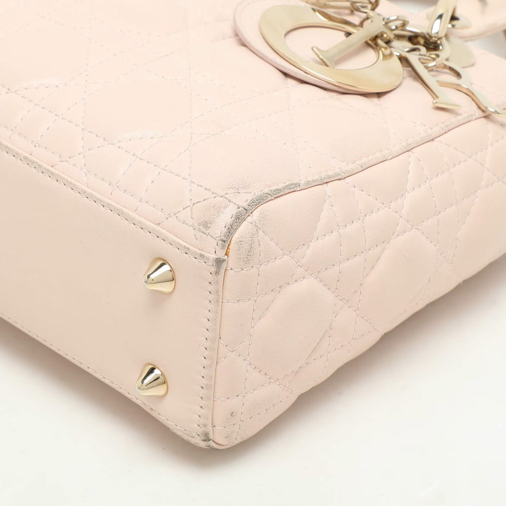 Dior Beige Cannage Leather Small Lady Dior My ABCDior Tote