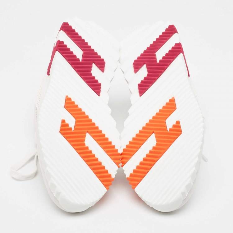 Hermes White Suede and Mesh Bouncing Sneakers Size 37