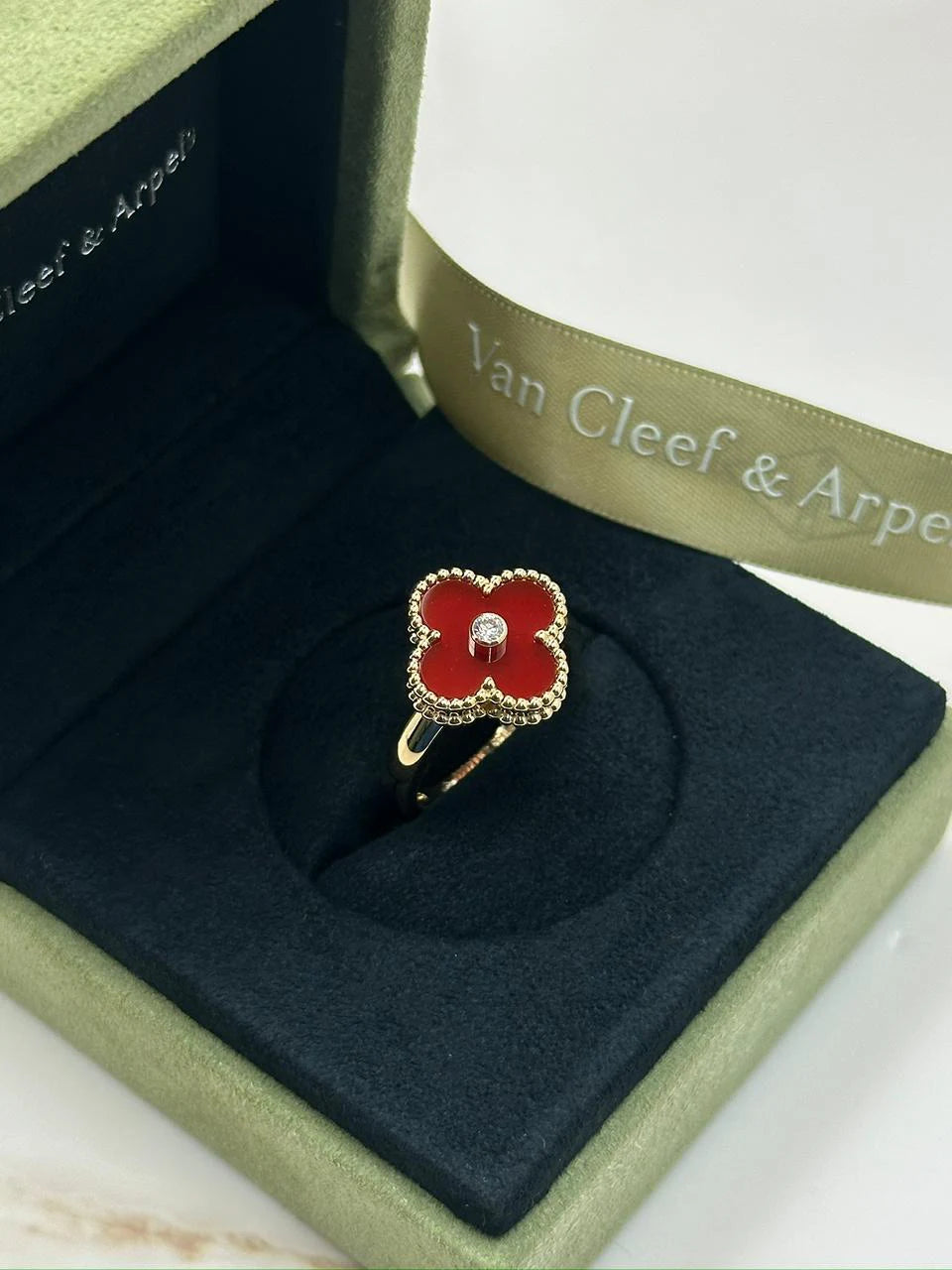 Van Cleef And Arpels Vintage Alhambra Ring Size 55