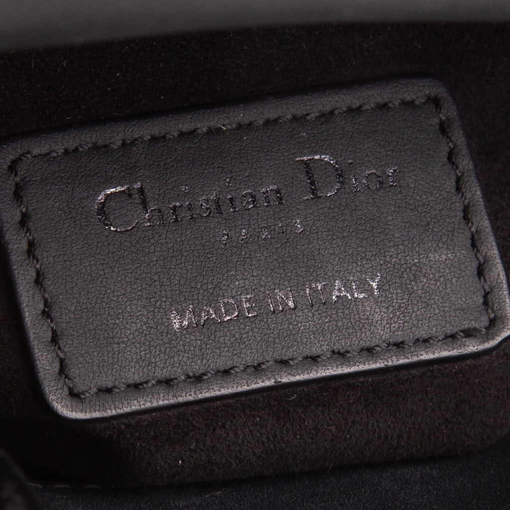 Christian Dior 2020 Black Ultra Matte Calfskin Cannage Mini Lady Dior