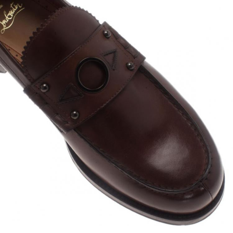 Christian Louboutin Brown Leather De Sailly Loafers Size 41