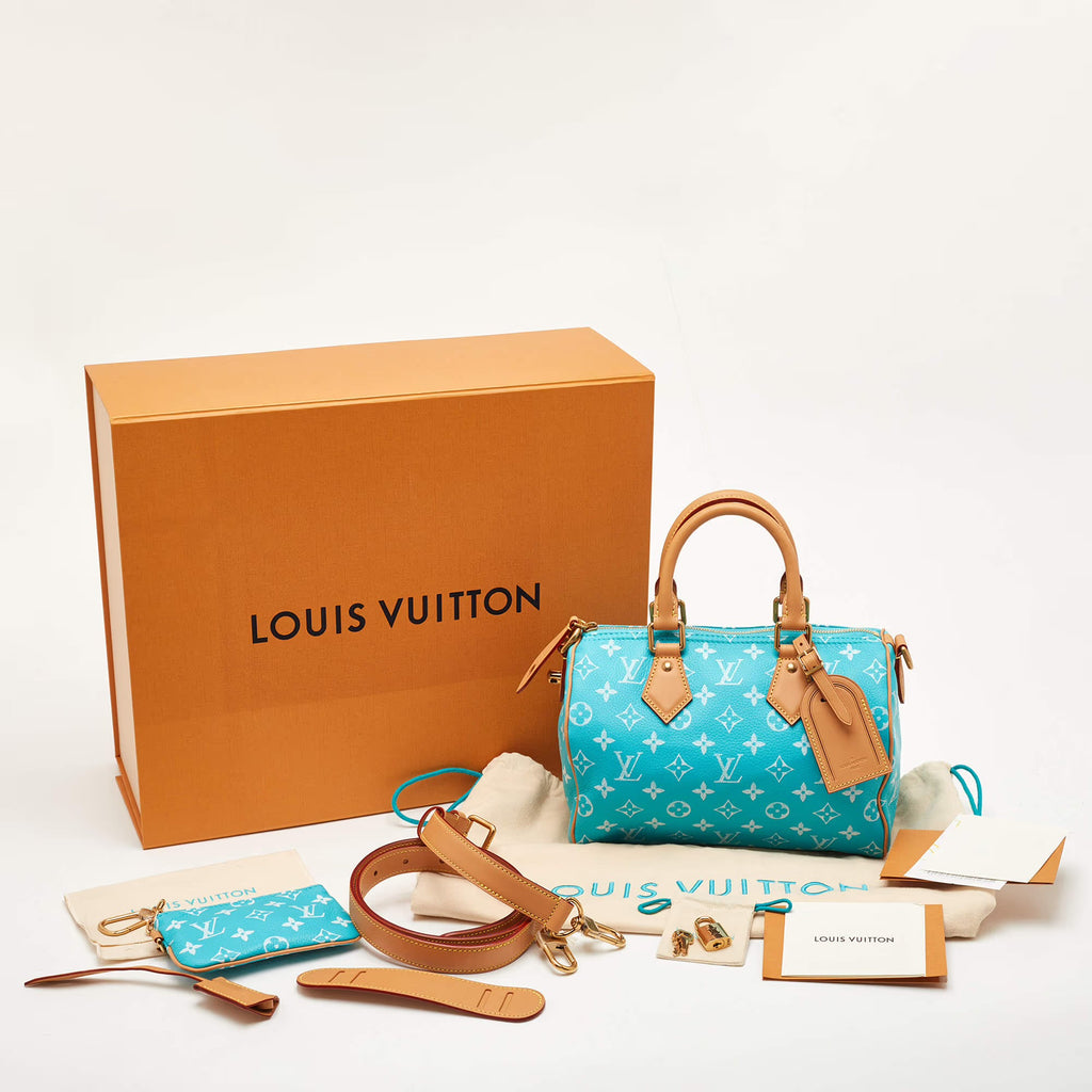 Louis Vuitton Speedy P9 Bandoulière 25 Turquoise Leather Bag