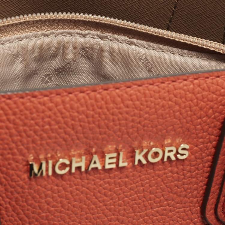 Michael Kors Adele Orange Leather Tote