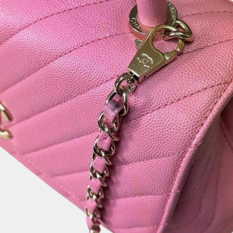 Chanel Coco Handle Pink Caviar Leather Shoulder Bag