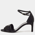 Hermes Black Suede Crystal Embellished Premiere Sandals Size 36.5