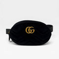 GUCCI GG BLACK VELVET MARMONT BELT BAG