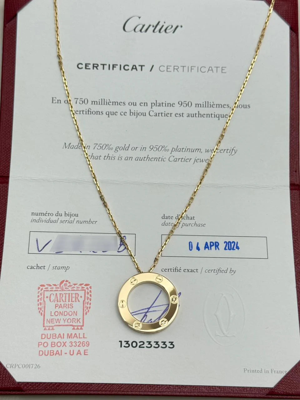 Cartier Love Pendant