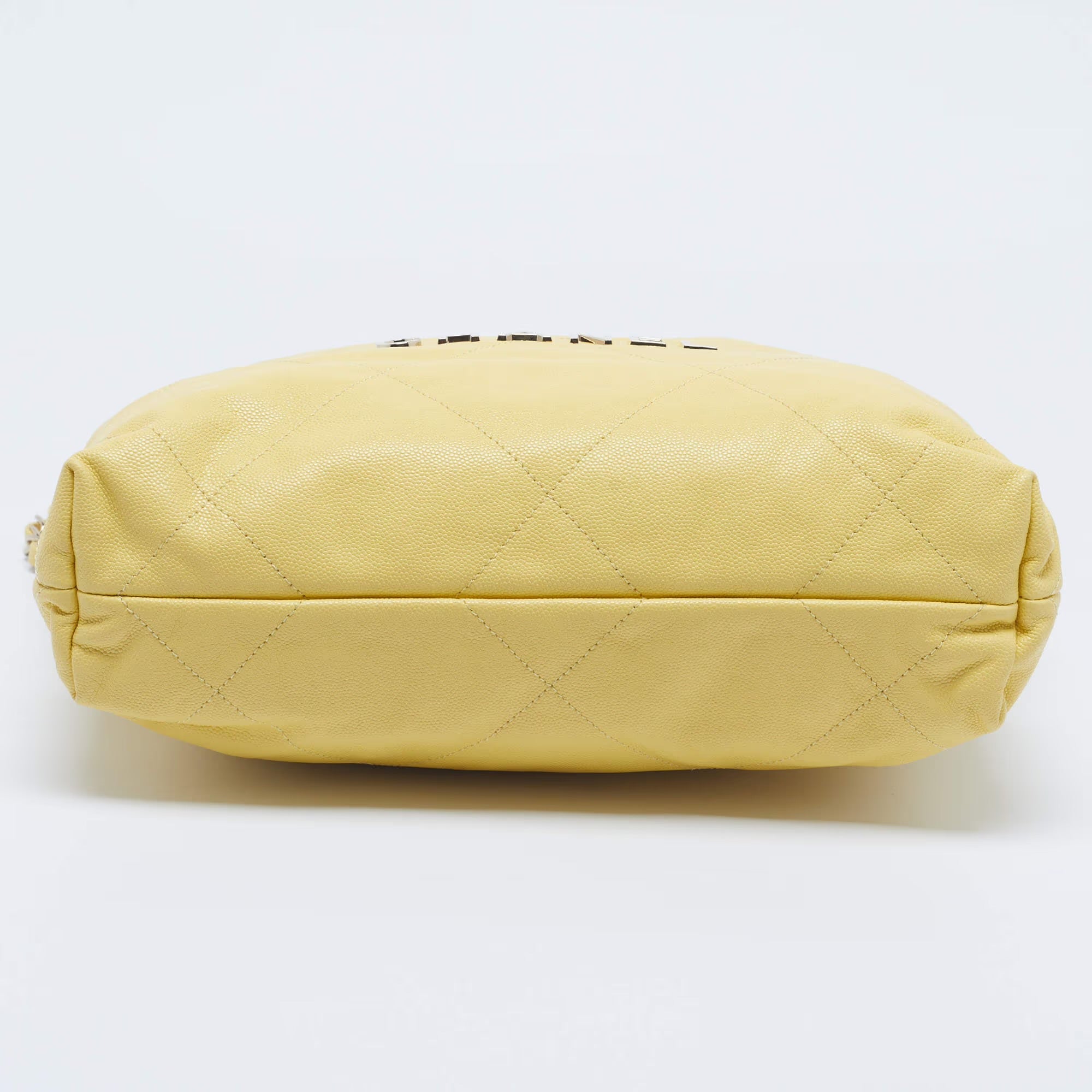 Chanel 22 Medium Yellow Quilted Caviar Leather Bag