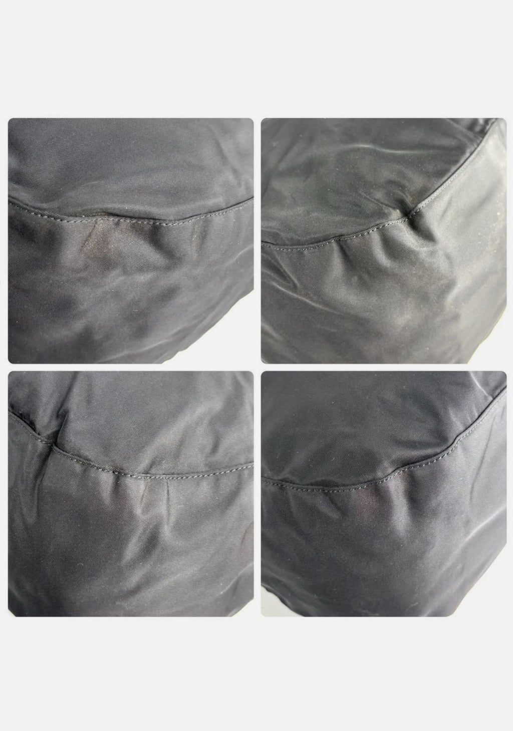 Prada Triangle Hobo Shoulder Bag Nylon Leather Black