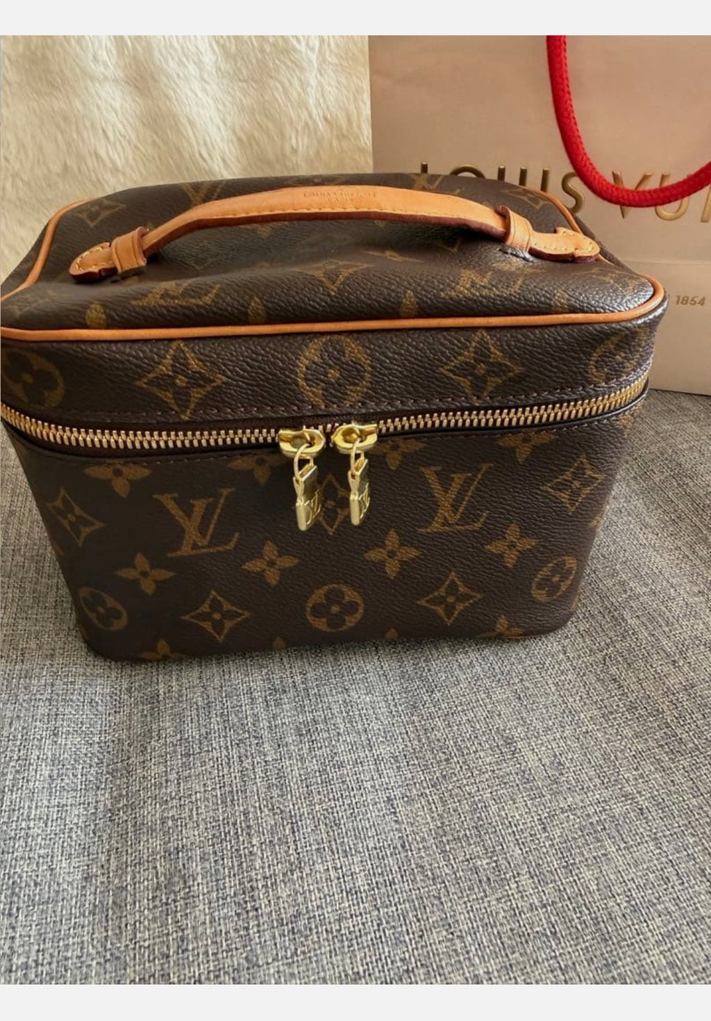 LOUIS VUITTON Mini Monogram Vanity Case Bag Pouch Brown