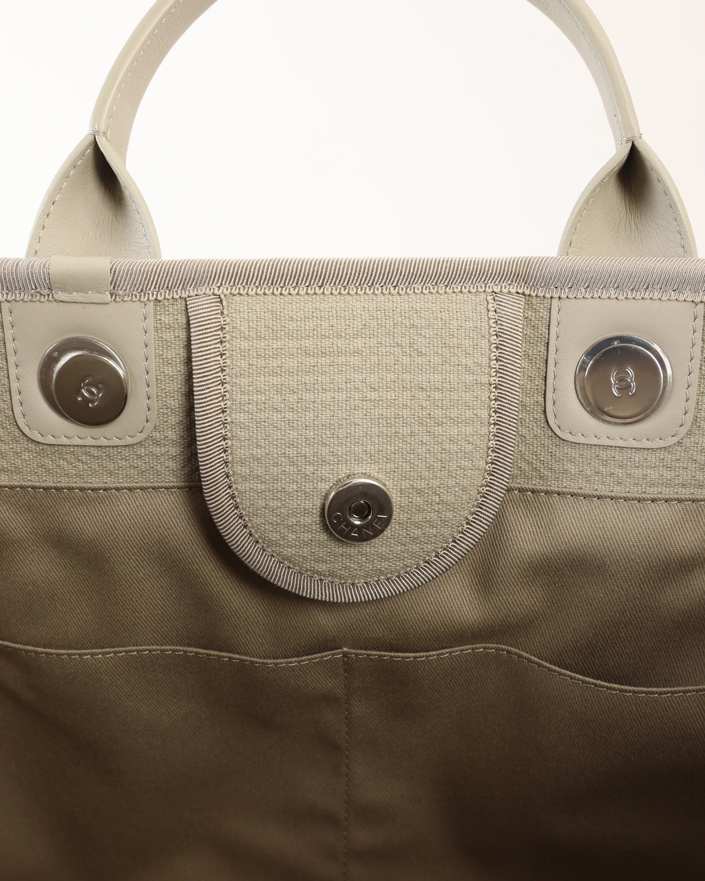 Chanel Deauville Large Gray Tote Bag