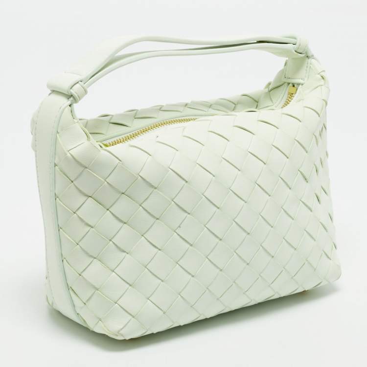 Bottega Veneta Wallace Mini Glacier Green Intrecciato Leather Hobo