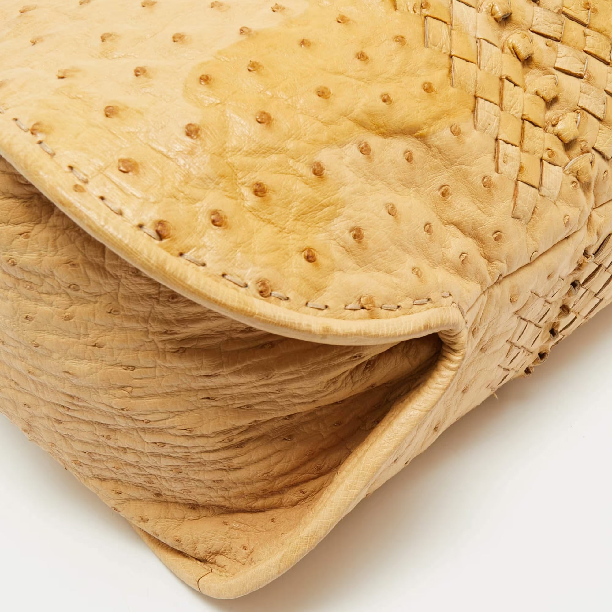 Bottega Veneta Tan Ostrich Leather Hobos