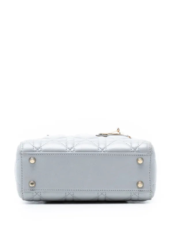 Christian Dior 2020 Mini Metallic Lambskin Cannage Lady Dior