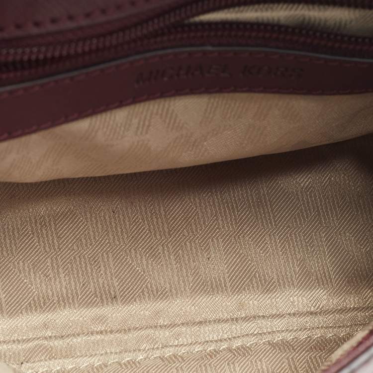 Michael Kors Ava Mini Burgundy Leather Top Handle Bag