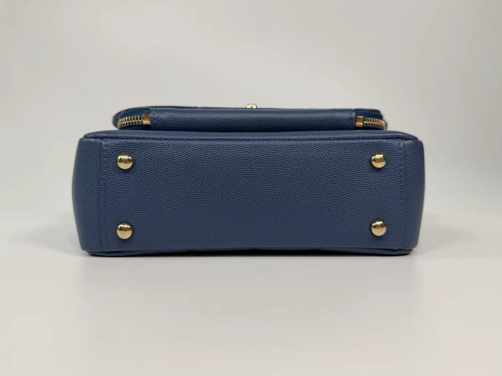 CHANEL MEDIUM BUSINESS AFFINITY BAG IN BLUE CAVIAR WITH GOLD HARDWARE